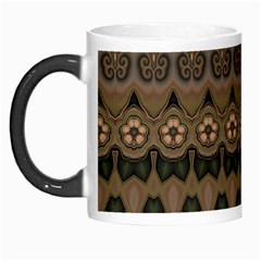 Boho Green Brown Pattern Morph Mugs by SpinnyChairDesigns