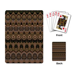 Boho Green Brown Pattern Playing Cards Single Design (rectangle) by SpinnyChairDesigns