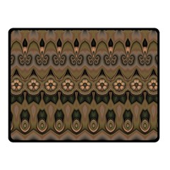 Boho Green Brown Pattern Fleece Blanket (small) by SpinnyChairDesigns