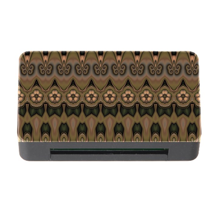 Boho Green Brown Pattern Memory Card Reader with CF