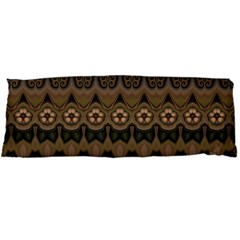 Boho Green Brown Pattern Body Pillow Case Dakimakura (two Sides) by SpinnyChairDesigns