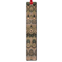 Boho Green Brown Pattern Large Book Marks by SpinnyChairDesigns