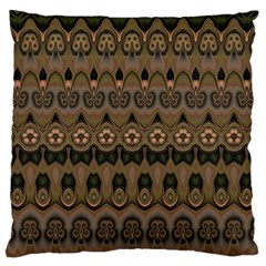 Boho Green Brown Pattern Standard Flano Cushion Case (two Sides)