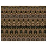 Boho Green Brown Pattern Double Sided Flano Blanket (Medium)  60 x50  Blanket Back