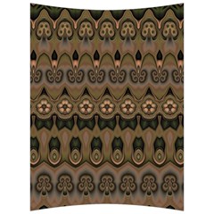 Boho Green Brown Pattern Back Support Cushion by SpinnyChairDesigns