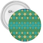 Boho Green Blue Checkered 3  Buttons Front