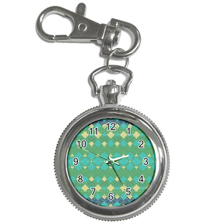 Boho Green Blue Checkered Key Chain Watches