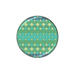 Boho Green Blue Checkered Hat Clip Ball Marker (10 pack) Front