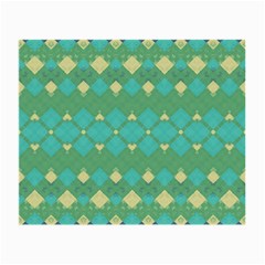 Boho Green Blue Checkered Small Glasses Cloth by SpinnyChairDesigns