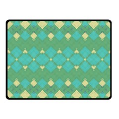 Boho Green Blue Checkered Fleece Blanket (small) by SpinnyChairDesigns