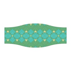 Boho Green Blue Checkered Stretchable Headband by SpinnyChairDesigns