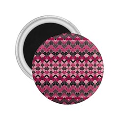 Boho Pink Grey  2 25  Magnets by SpinnyChairDesigns