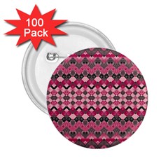 Boho Pink Grey  2 25  Buttons (100 Pack)  by SpinnyChairDesigns