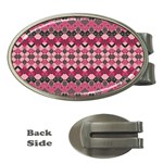 Boho Pink Grey  Money Clips (Oval)  Front