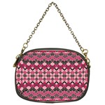 Boho Pink Grey  Chain Purse (One Side) Front