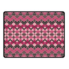 Boho Pink Grey  Fleece Blanket (small) by SpinnyChairDesigns