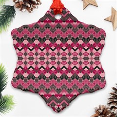 Boho Pink Grey  Ornament (snowflake) by SpinnyChairDesigns