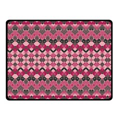 Boho Pink Grey  Double Sided Fleece Blanket (small)  by SpinnyChairDesigns