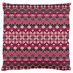 Boho Pink Grey  Large Flano Cushion Case (Two Sides) Front