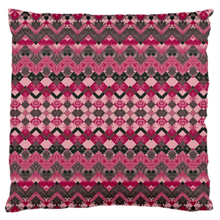 Boho Pink Grey  Large Flano Cushion Case (Two Sides)