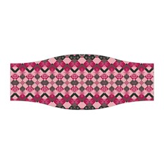 Boho Pink Grey  Stretchable Headband by SpinnyChairDesigns