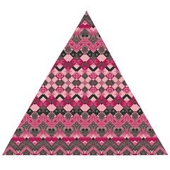 Boho Pink Grey  Wooden Puzzle Triangle by SpinnyChairDesigns