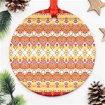 Boho Red Gold White Ornament (Round) Front