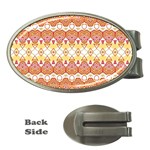 Boho Red Gold White Money Clips (Oval)  Front