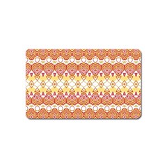 Boho Red Gold White Magnet (name Card) by SpinnyChairDesigns