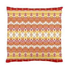 Boho Red Gold White Standard Cushion Case (one Side) by SpinnyChairDesigns