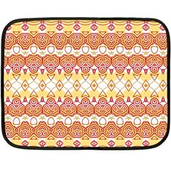 Boho Red Gold White Fleece Blanket (mini) by SpinnyChairDesigns