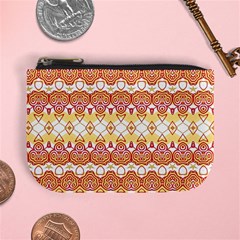 Boho Red Gold White Mini Coin Purse by SpinnyChairDesigns