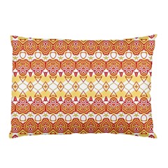 Boho Red Gold White Pillow Case (two Sides) by SpinnyChairDesigns