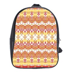 Boho Red Gold White School Bag (xl) by SpinnyChairDesigns