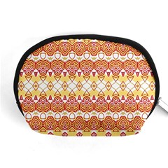 Boho Red Gold White Accessory Pouch (medium) by SpinnyChairDesigns