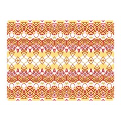 Boho Red Gold White Double Sided Flano Blanket (mini)  by SpinnyChairDesigns