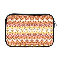 Boho Red Gold White Apple Macbook Pro 17  Zipper Case by SpinnyChairDesigns