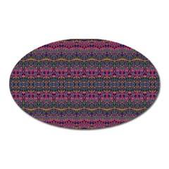 Boho Pink Mauve Blue Oval Magnet by SpinnyChairDesigns