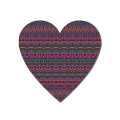 Boho Pink Mauve Blue Heart Magnet by SpinnyChairDesigns