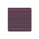 Boho Pink Mauve Blue Square Magnet Front