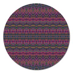 Boho Pink Mauve Blue Magnet 5  (round) by SpinnyChairDesigns