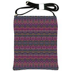 Boho Pink Mauve Blue Shoulder Sling Bag by SpinnyChairDesigns