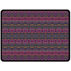 Boho Pink Mauve Blue Double Sided Fleece Blanket (large)  by SpinnyChairDesigns