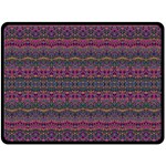 Boho Pink Mauve Blue Double Sided Fleece Blanket (Large)  80 x60  Blanket Front