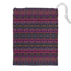 Boho Pink Mauve Blue Drawstring Pouch (4xl) by SpinnyChairDesigns