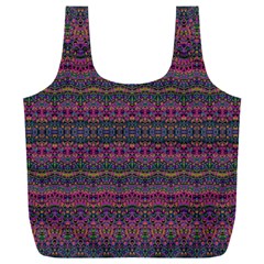 Boho Pink Mauve Blue Full Print Recycle Bag (xxl) by SpinnyChairDesigns