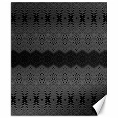 Boho Black Grey Pattern Canvas 8  X 10  by SpinnyChairDesigns