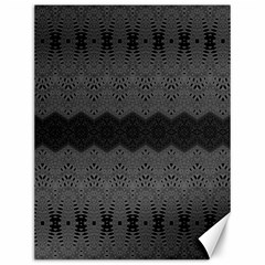 Boho Black Grey Pattern Canvas 12  X 16  by SpinnyChairDesigns