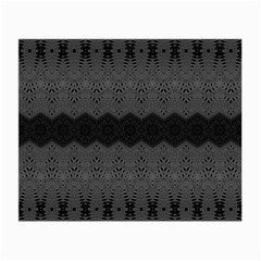 Boho Black Grey Pattern Small Glasses Cloth (2 Sides) by SpinnyChairDesigns