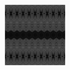 Boho Black Grey Pattern Medium Glasses Cloth (2 Sides) by SpinnyChairDesigns